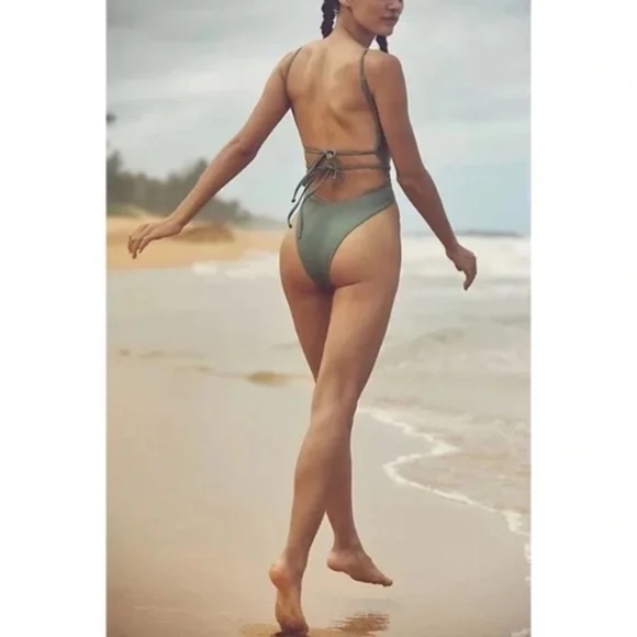 Free People Olive Green One Piece Swimsuit - Picture 4 of 15